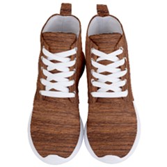 Brown Wooden Texture Women s Lightweight High Top Sneakers by nateshop