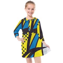 Colorful Abstract Background Art Kids  Quarter Sleeve Shirt Dress by nateshop