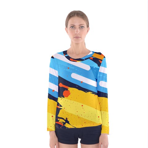 Colorful Paint Strokes Women s Long Sleeve T-shirt by nateshop