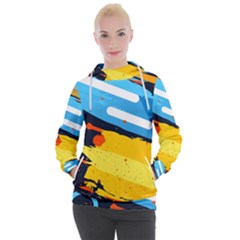 Colorful Paint Strokes Women s Hooded Pullover by nateshop