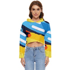 Colorful Paint Strokes Women s Lightweight Cropped Hoodie by nateshop