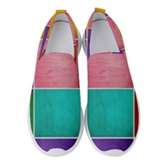 Colorful Squares, Abstract, Art, Background Women s Slip On Sneakers by nateshop