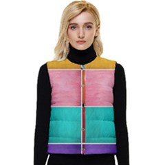 Colorful Squares, Abstract, Art, Background Women s Button Up Puffer Vest by nateshop