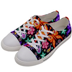 Floral Butterflies Women s Low Top Canvas Sneakers by nateshop