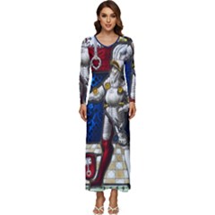 Knight Armor Long Sleeve Longline Maxi Dress by Cemarart