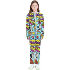 Vintage Art Tattoos Colorful Seamless Pattern Kids  Tracksuit by Bedest