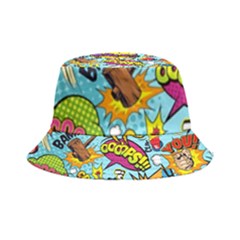 Vintage Art Tattoos Colorful Seamless Pattern Inside Out Bucket Hat by Bedest