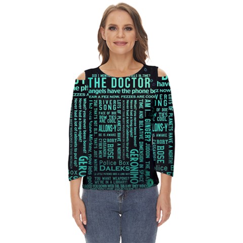 Tardis Doctor Who Technology Number Communication Cut Out Wide Sleeve Top by Cemarart