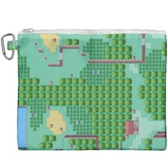 Green Retro Games Pattern Canvas Cosmetic Bag (xxxl) by Cemarart