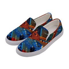 Gray Circuit Board Electronics Electronic Components Microprocessor Women s Canvas Slip Ons by Cemarart