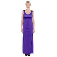 Ultra Violet Purple Thigh Split Maxi Dress by bruzer