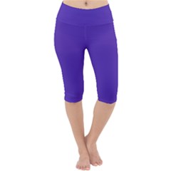 Ultra Violet Purple Lightweight Velour Cropped Yoga Leggings by bruzer