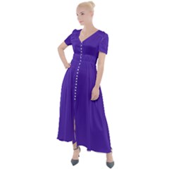 Ultra Violet Purple Button Up Short Sleeve Maxi Dress by bruzer
