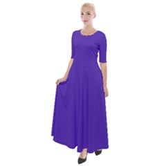 Ultra Violet Purple Half Sleeves Maxi Dress
