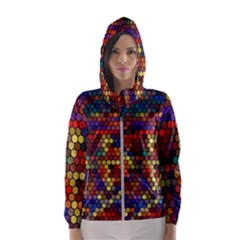 Hexagon Honeycomb Pattern Design Women s Hooded Windbreaker by Ndabl3x