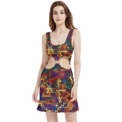 Hexagon Honeycomb Pattern Design Velour Cutout Dress by Ndabl3x