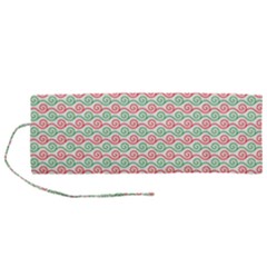 Pattern Flowers Geometric Roll Up Canvas Pencil Holder (m) by Ndabl3x