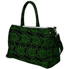 Green Floral Pattern Floral Greek Ornaments Duffel Travel Bag by nateshop