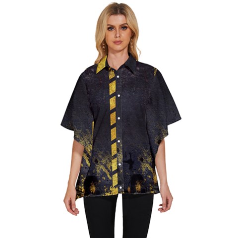 Grunge Lines Stone Textures, Background With Lines Women s Batwing Button Up Shirt by nateshop