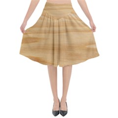 Light Wooden Texture, Wooden Light Brown Background Flared Midi Skirt by nateshop