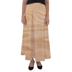 Light Wooden Texture, Wooden Light Brown Background Flared Maxi Skirt by nateshop