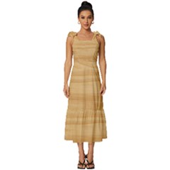 Light Wooden Texture, Wooden Light Brown Background Tie-strap Tiered Midi Chiffon Dress by nateshop
