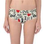 Love Abstract Background Love Textures Mid-Waist Bikini Bottoms