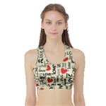 Love Abstract Background Love Textures Sports Bra with Border