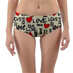 Love Abstract Background Love Textures Reversible Mid-Waist Bikini Bottoms