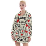 Love Abstract Background Love Textures Women s Long Sleeve Casual Dress