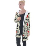 Love Abstract Background Love Textures Longline Hooded Cardigan