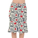Love Abstract Background Love Textures Short Mermaid Skirt