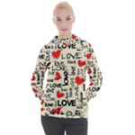 Love Abstract Background Love Textures Women s Hooded Pullover