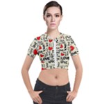 Love Abstract Background Love Textures Short Sleeve Cropped Jacket