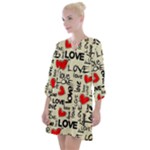 Love Abstract Background Love Textures Open Neck Shift Dress