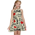 Love Abstract Background Love Textures Kids  Halter Collar Waist Tie Chiffon Dress
