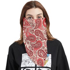 Paisley Red Ornament Texture Face Covering Bandana (triangle) by nateshop
