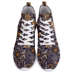 Paisley Texture, Floral Ornament Texture Men s Lightweight High Top Sneakers by nateshop