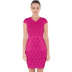Pink Pattern, Abstract, Background, Bright Capsleeve Drawstring Dress  by nateshop