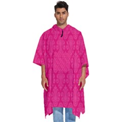 Pink Pattern, Abstract, Background, Bright Men s Hooded Rain Ponchos by nateshop