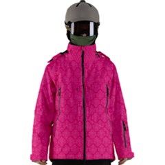 Pink Pattern, Abstract, Background, Bright Men s Zip Ski And Snowboard Waterproof Breathable Jacket by nateshop