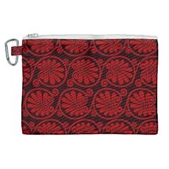 Red Floral Pattern Floral Greek Ornaments Canvas Cosmetic Bag (xl) by nateshop
