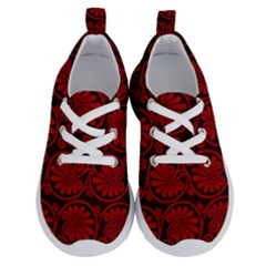Red Floral Pattern Floral Greek Ornaments Running Shoes by nateshop