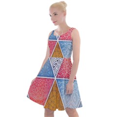 Texture With Triangles Knee Length Skater Dress by nateshop