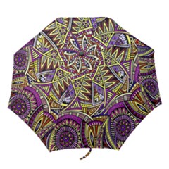 Violet Paisley Background, Paisley Patterns, Floral Patterns Folding Umbrellas by nateshop