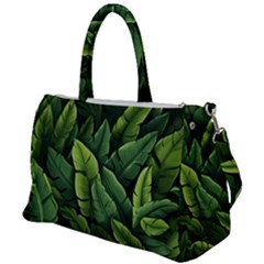 Green Leaves Duffel Travel Bag by goljakoff
