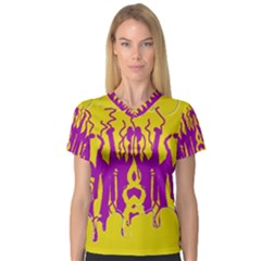 Yellow And Purple In Harmony V-neck Sport Mesh T-shirt