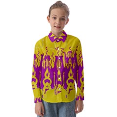 Yellow And Purple In Harmony Kids  Long Sleeve Shirt by pepitasart