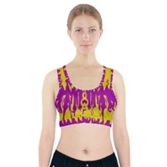 Yellow And Purple In Harmony Sports Bra With Pocket