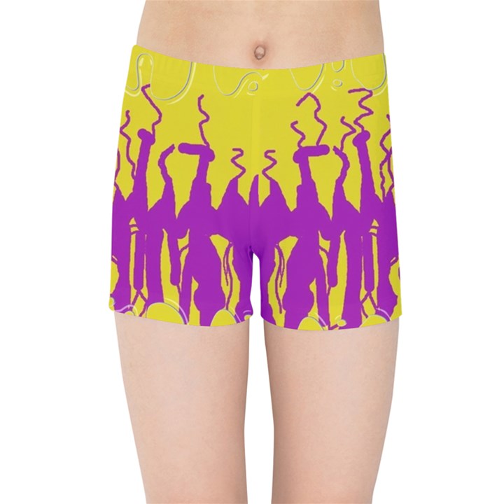 Yellow And Purple In Harmony Kids  Sports Shorts